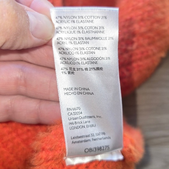 NWT Urban Outfitters Women's Wrap Sweater Size S Orange Knit V-Neck minimalist - Picture 10 of 11